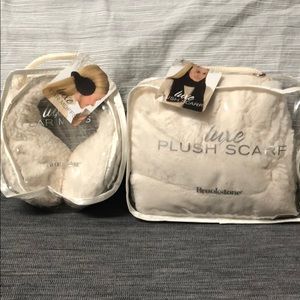 Brookstone Luxe Plush Scarf and Ear Muffs